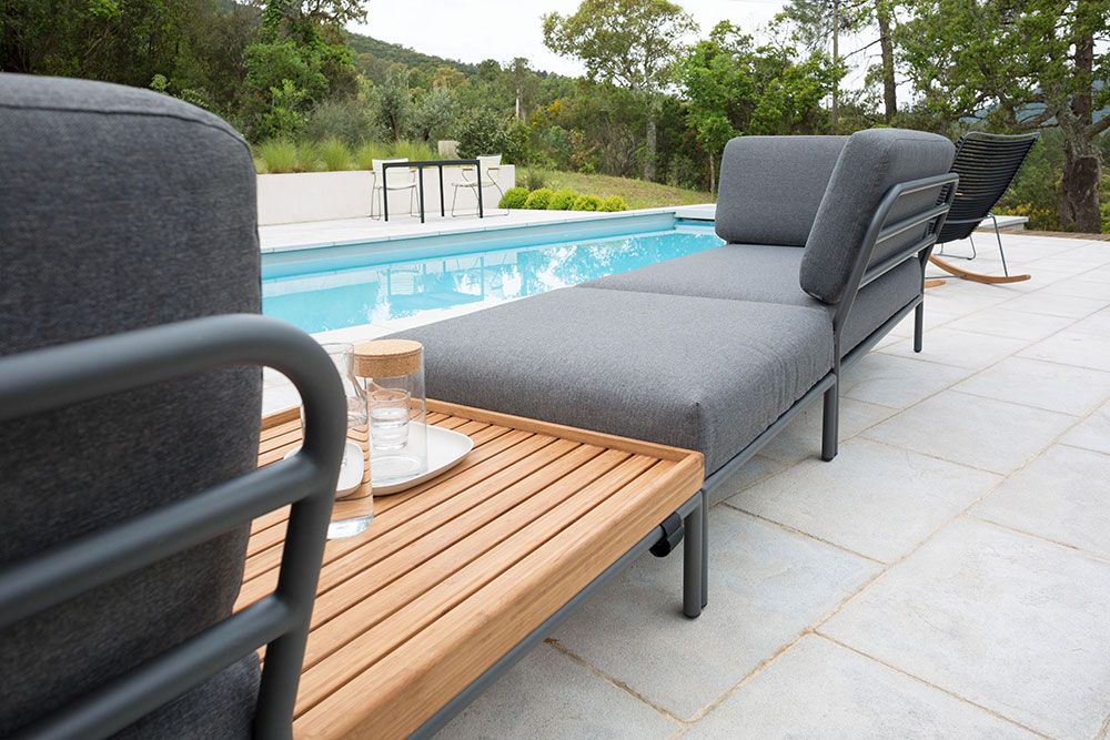 Level sohvapöytä 41x81 cm harmaa alumiini