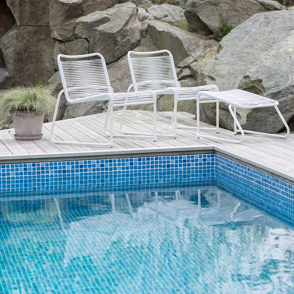 Lido lounge chair low back armchair white alumiini