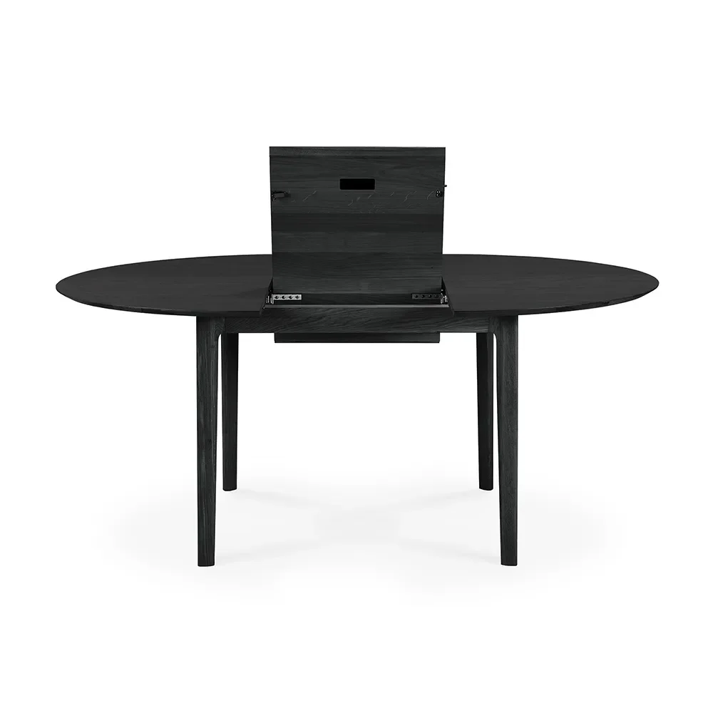 Bok Ruokapöytä Ø129-179 Musta lakattu tammi