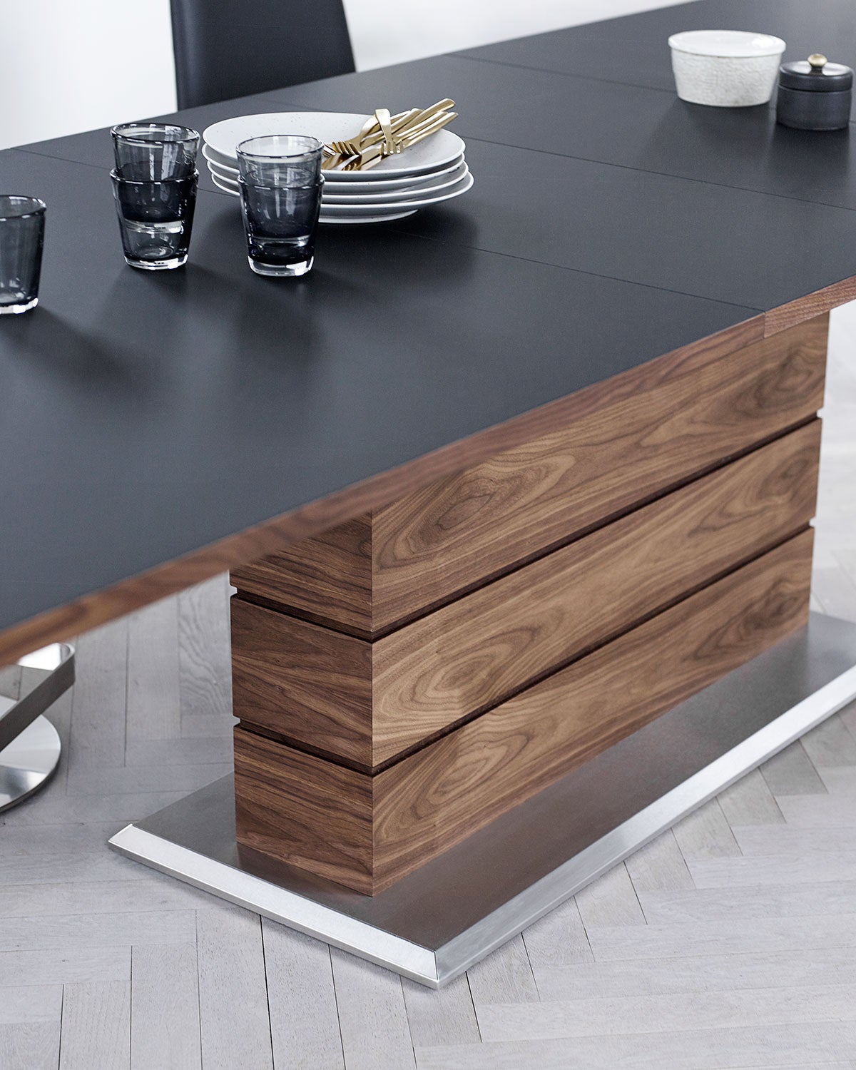 Sm30 Ruokapöytä 100X200-280 Cm Luonnonöljytty saksanpähkinä