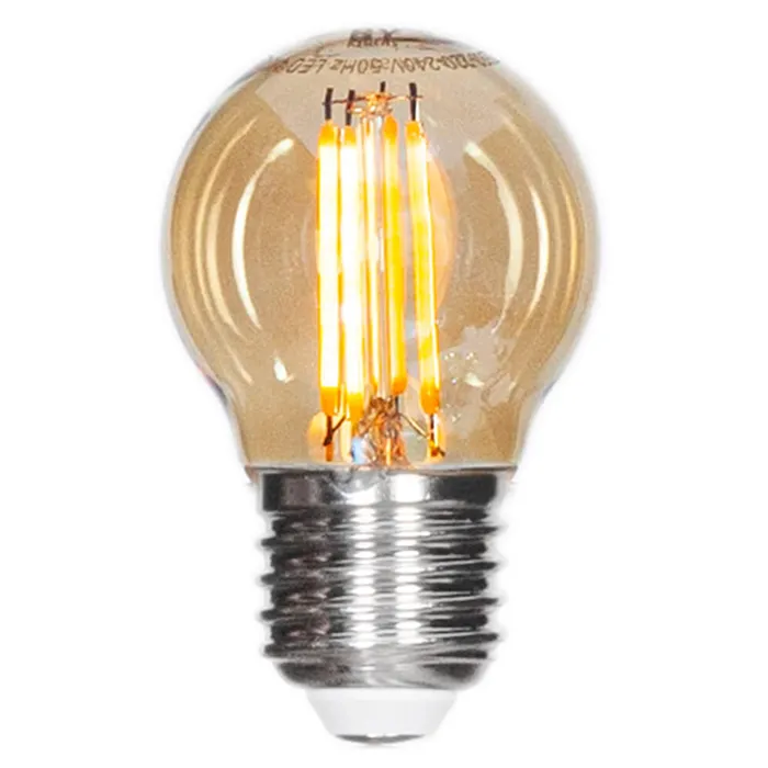 Filament lamppu LEDdimbar klot E27 4W Ø45mm amber