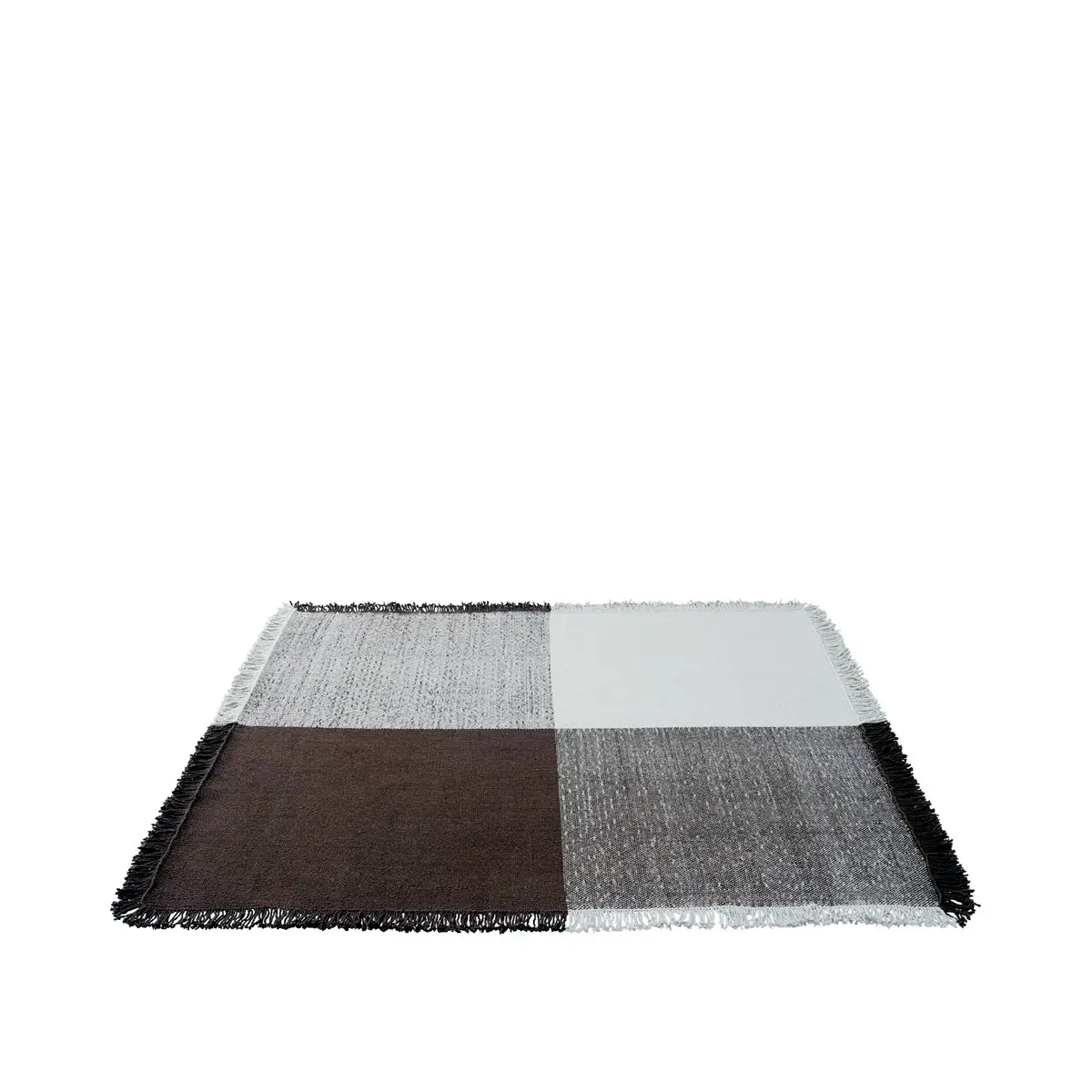  Verso-matto – 258 x 258 cm – Viileän harmaa / tummanruskea