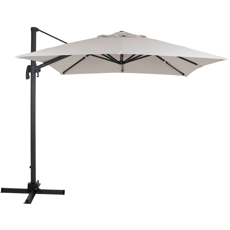 Brafab Linz-vapaasti riippuva aurinkovarjo 250×250 cm harmaa/khaki