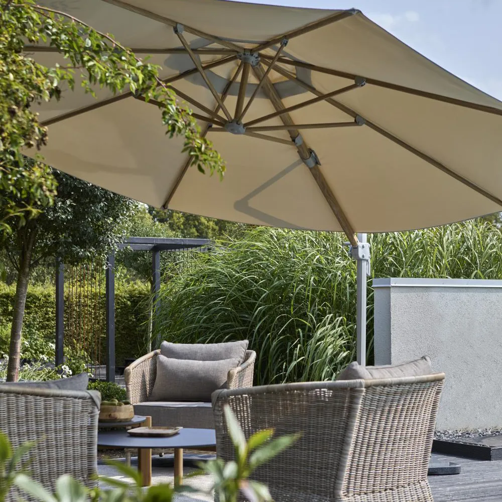 Luzzi riippuva aurinkovarjo Ø350 cm Light grey/khaki