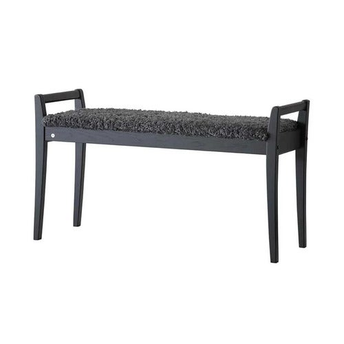 Meja penkki Mustaksi värjätty tammi/ Lampaannahka look Tummanharmaa