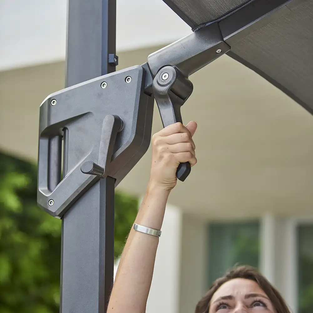 Hyde Luxe Kallistettava Aurinkovarjo 300x300 cm Taupe/Wood Look