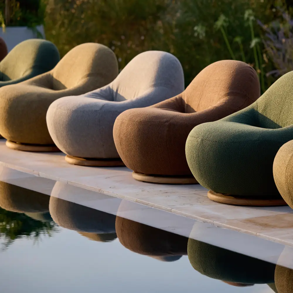 Gem lounge tuoli m/teak kääntölaakeri Turmeric yellow, Rise