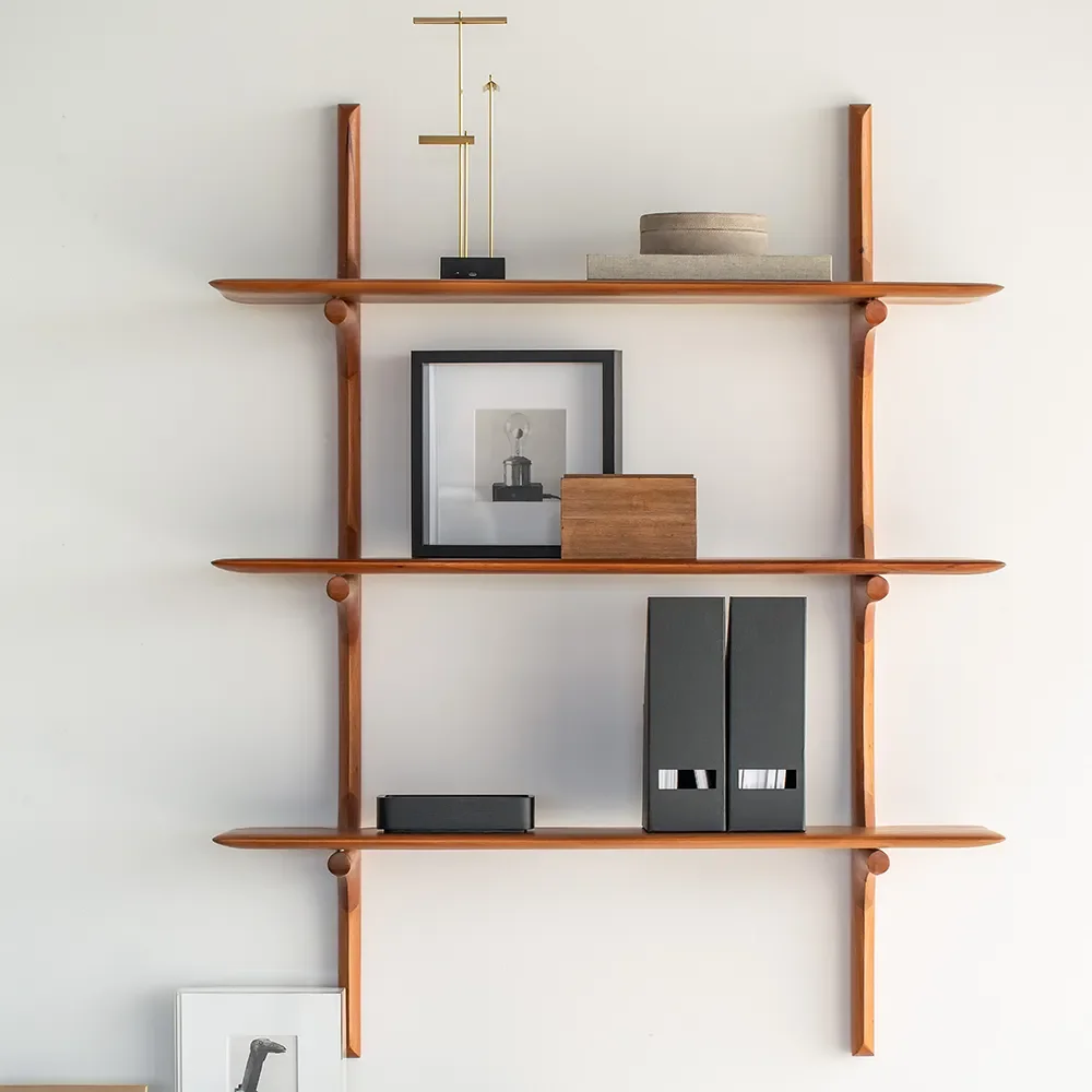 PI Seinähylly Mahogany 3 hyllyjä