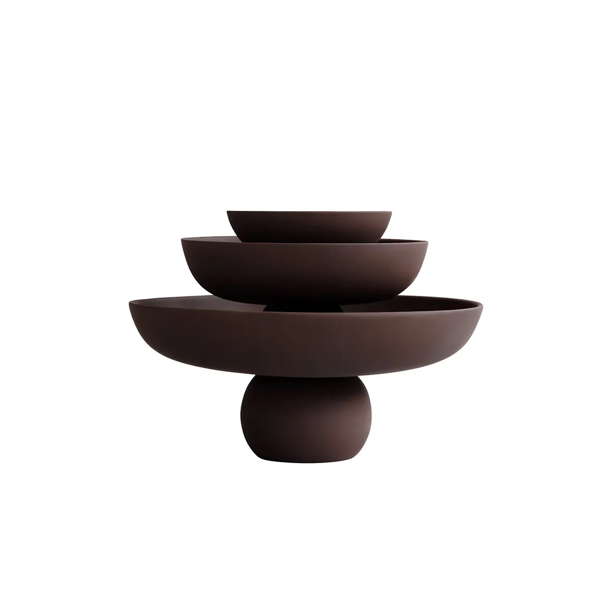 Käsinmaalattu koristekulho Baburu Mini Chocolate Brown Ø 20 cm