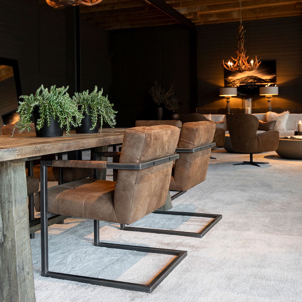 Jed käsinojallinen tuoli Nubuck Brown Artwood