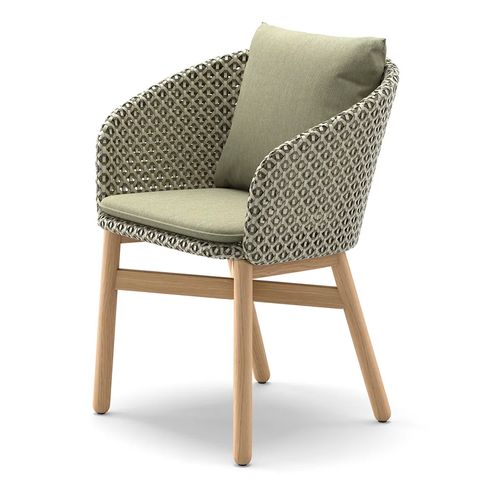 Mbrace käsinojallinen tuoli teakilla AW6 teak 0205 alloro 0120