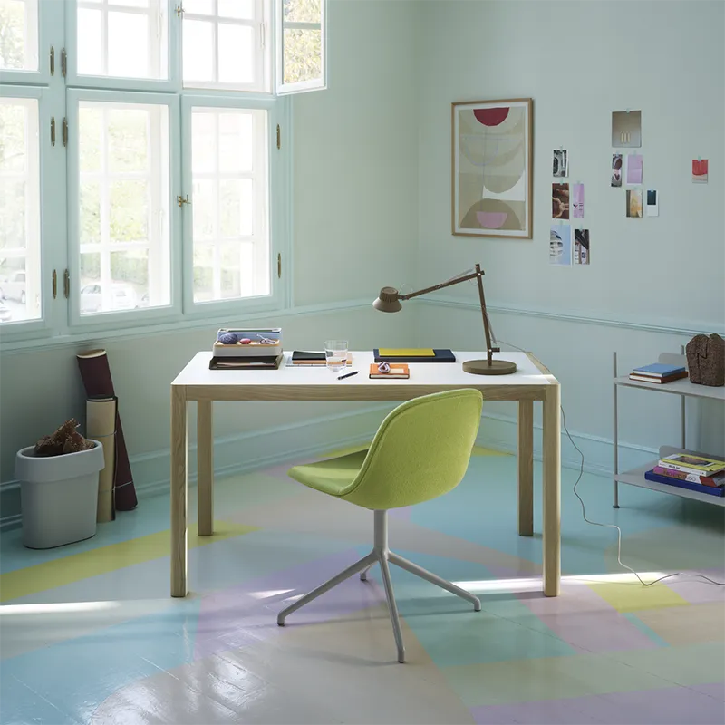 Workshop Table 65x130 cm - Warm Grey Linoleum Oak