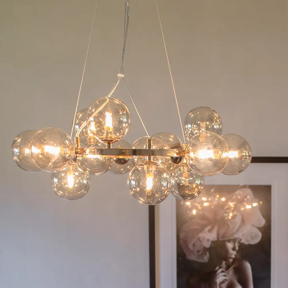 Splendor Kattokruunu Ø58cm Kulta Amber