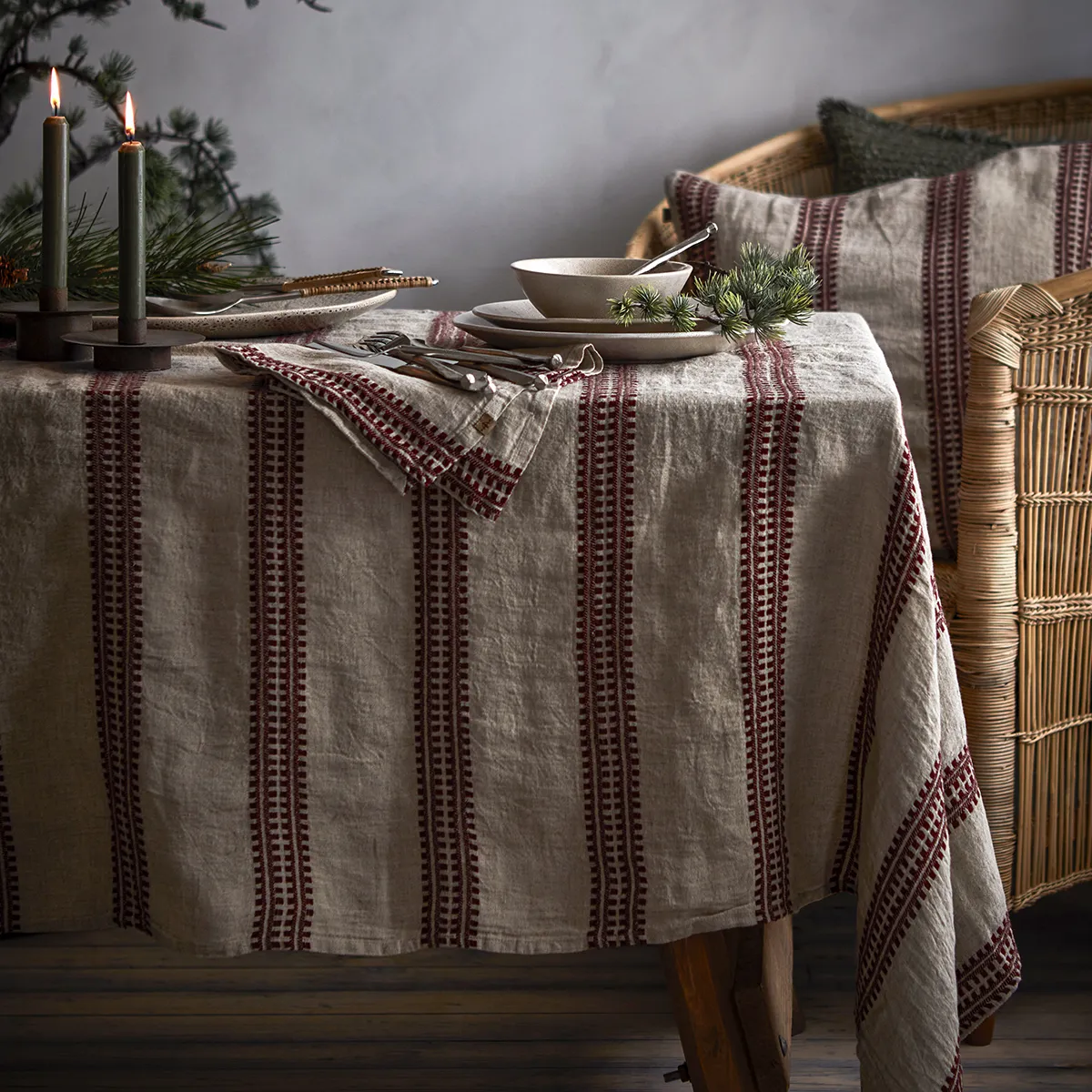 Tyynynpäällinen Noel Red Natural 50x50 cm