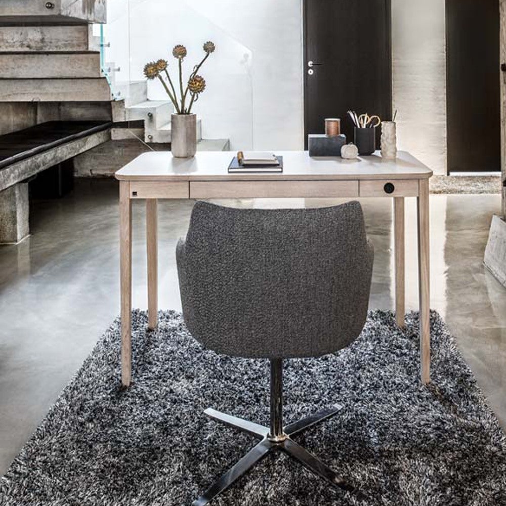 Sm131 Työpöytä Tammi Valkoilja/Valkoinen Laminointi 115X55X74Cm