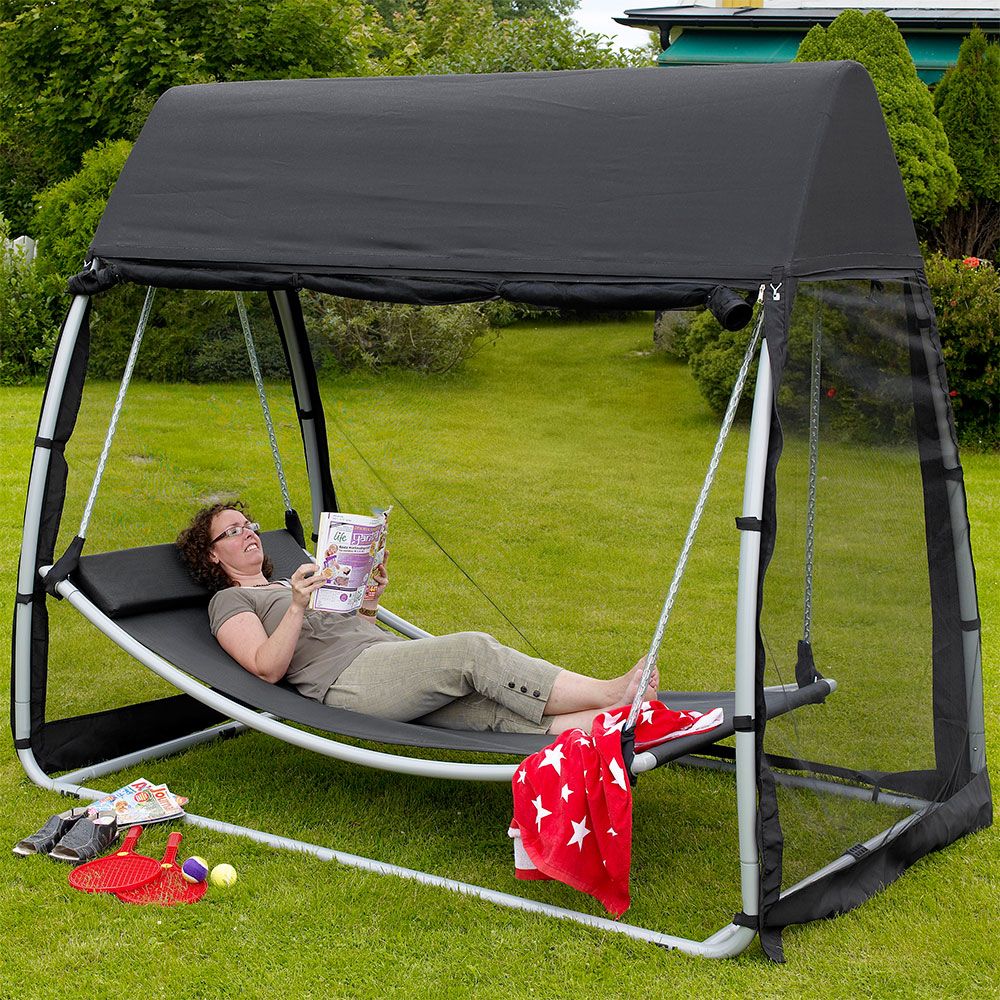 Silas riippumatto hopea/musta Brafab