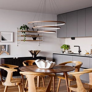 Trione-kattovalaisin Ø80cm LED pähkinä