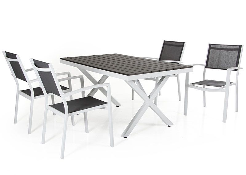 Leone Käsinojatuoli Valkoinen/Harmaa