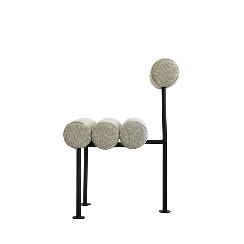 Hiro-ruokatuoli, musta runko - pellava