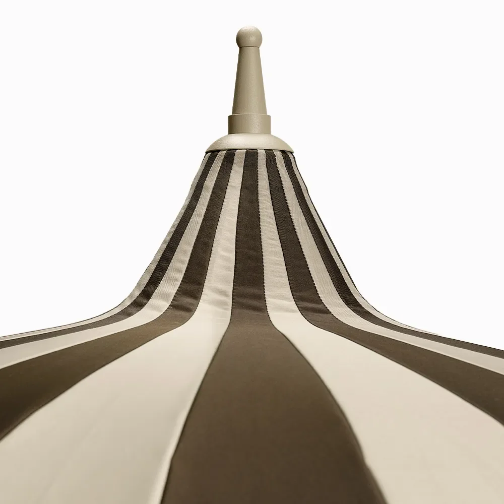 Aurinkovarjo Ø240 cm Beige/ruskea raidallinen