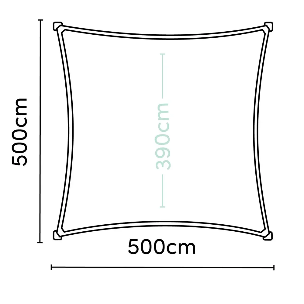 Coolfit aurinkopurje neliö 500x500cm beige