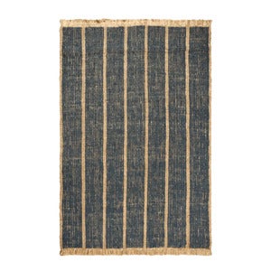 Athens Käsin kudottu juuttimatto 200x300 cm - Natural/Ink Blue