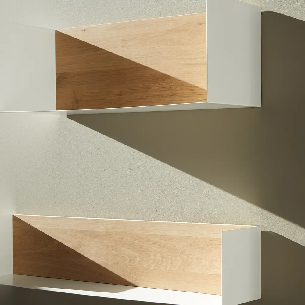 U Shelf 55x20 cm tammi/valkoinen metalli