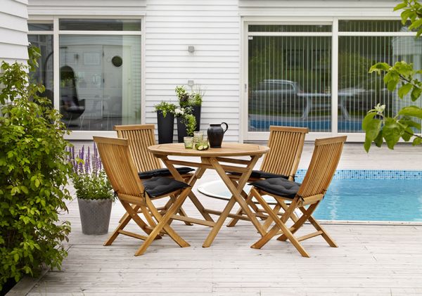 Turin taittopöytä 70 x 70 cm tiikki Brafab