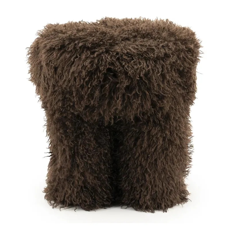 By-Boo, Stool Doodly - dark brown 40x40x43 cm
