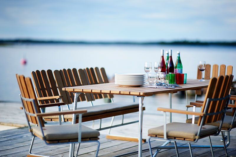 L105 apupöytä tiikki Grythyttan Stålmöbler