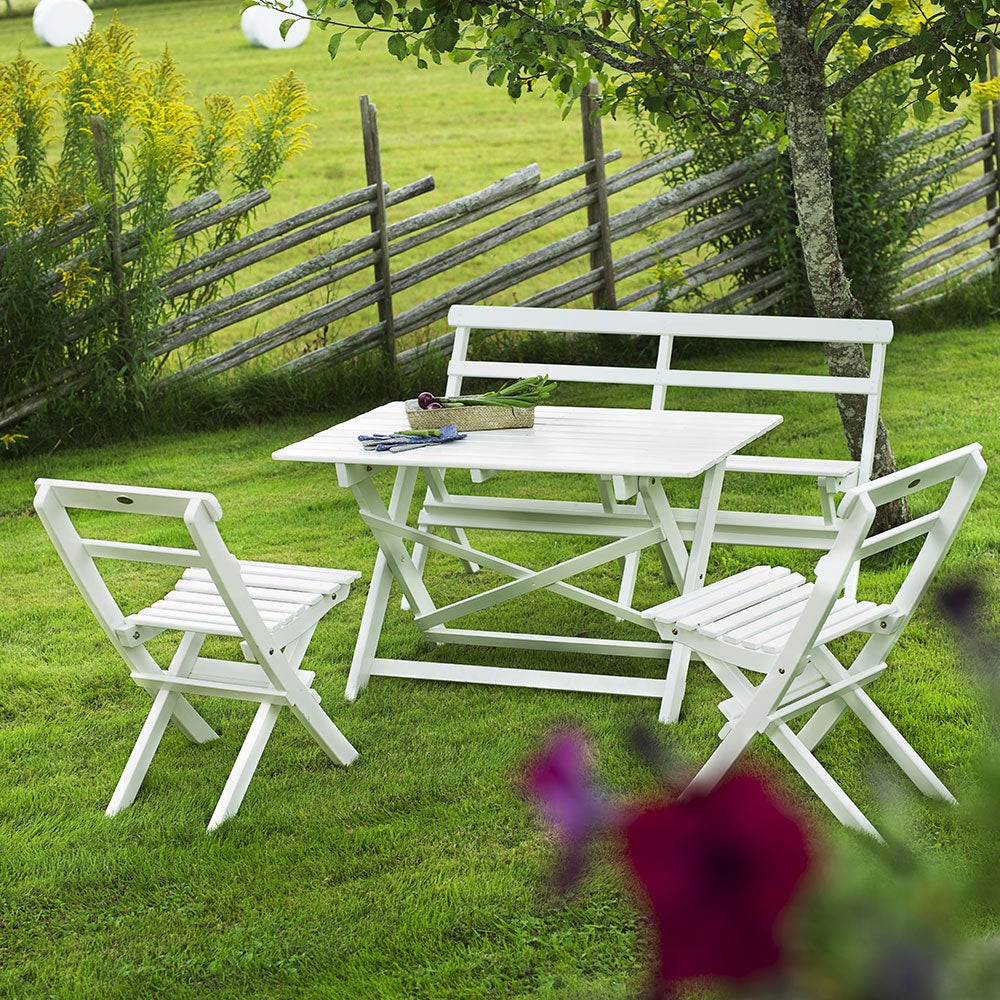 Torpet Taittotuoli valkolasuroitu