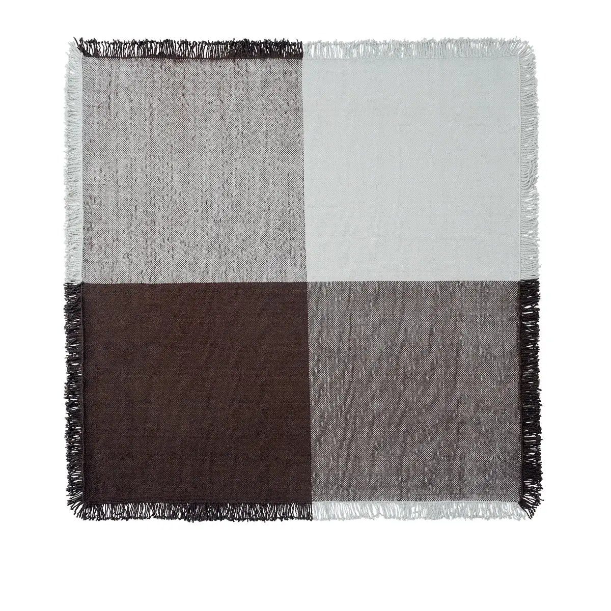  Verso-matto – 258 x 258 cm – Viileän harmaa / tummanruskea