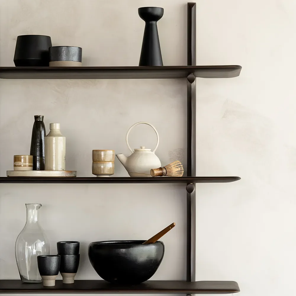 PI Seinähylly Mahogany dark brown 3 hyllyjä