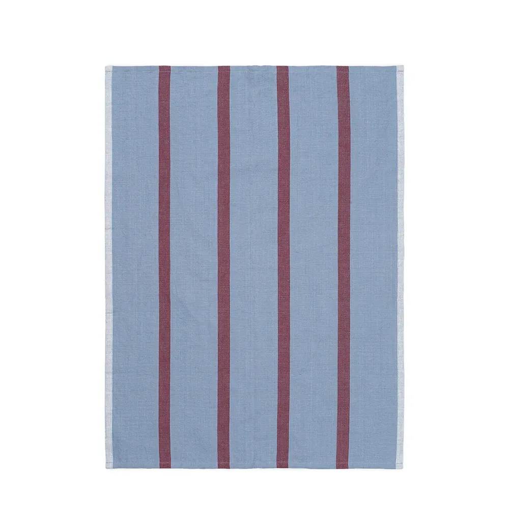 Ferm Living, Keittiöpyyhe Hale Faded Blue/Burgundy