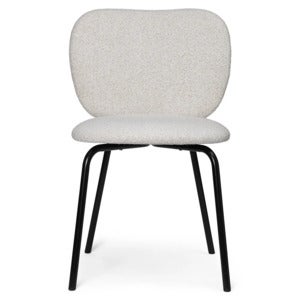 Rico Ruokapöydän tuoli Black Soft Bouclé - Off-white/Sand