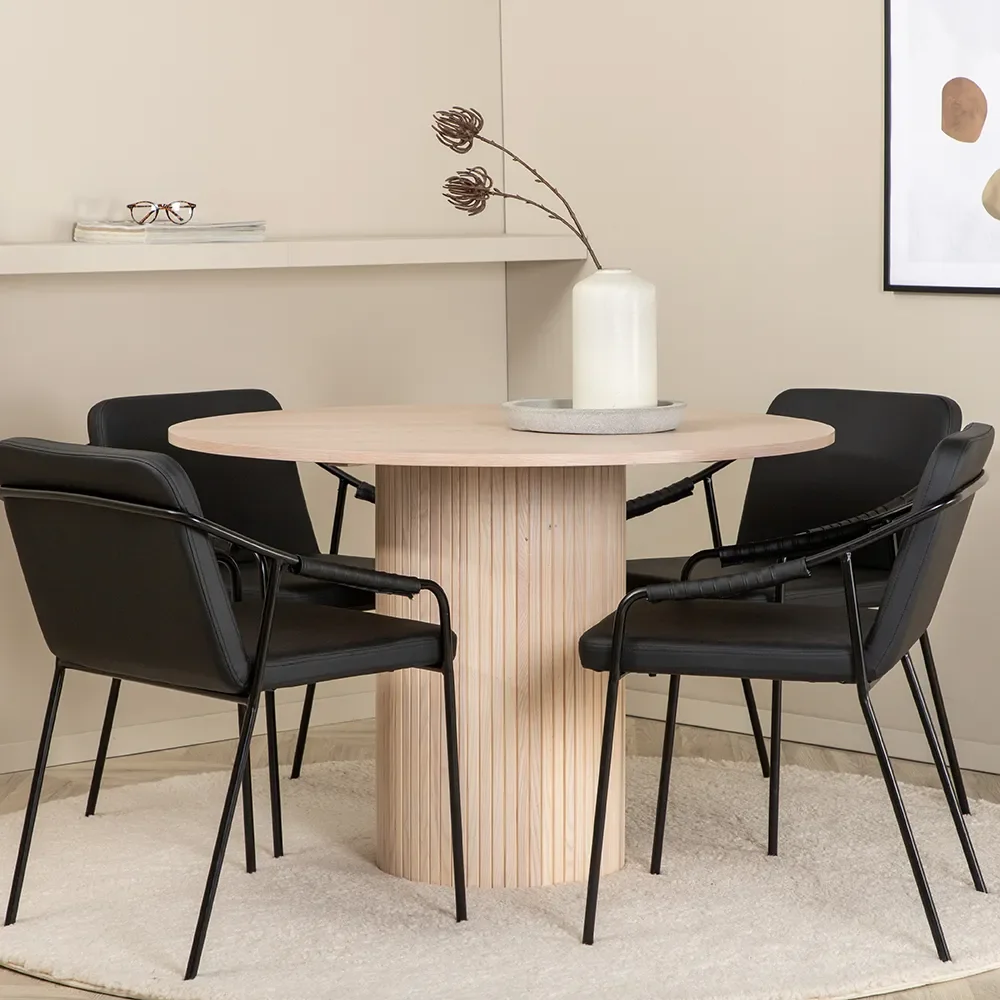 Bianca ruokapöytä Ø110 White Wash