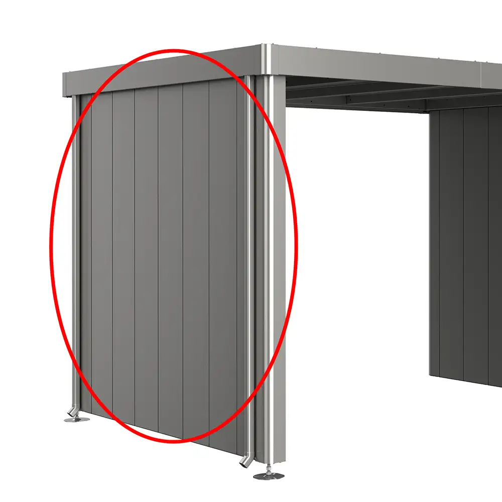 sivuseinät metallicgrå sopii sivukatos til puutarhavarasto Neo koko 2A/2B/2C