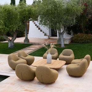 Mellow sohvapöytärunko kvadratisk f/bordsskiva 144x144 cm Teak