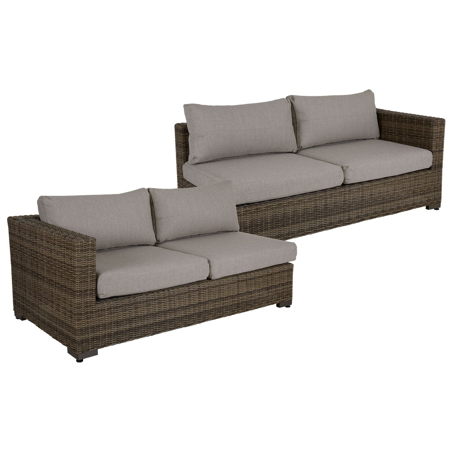 Ninja päätyosat o+V rustiikki polyrottinki sis. vettähylkivät pehmusteet Brafab