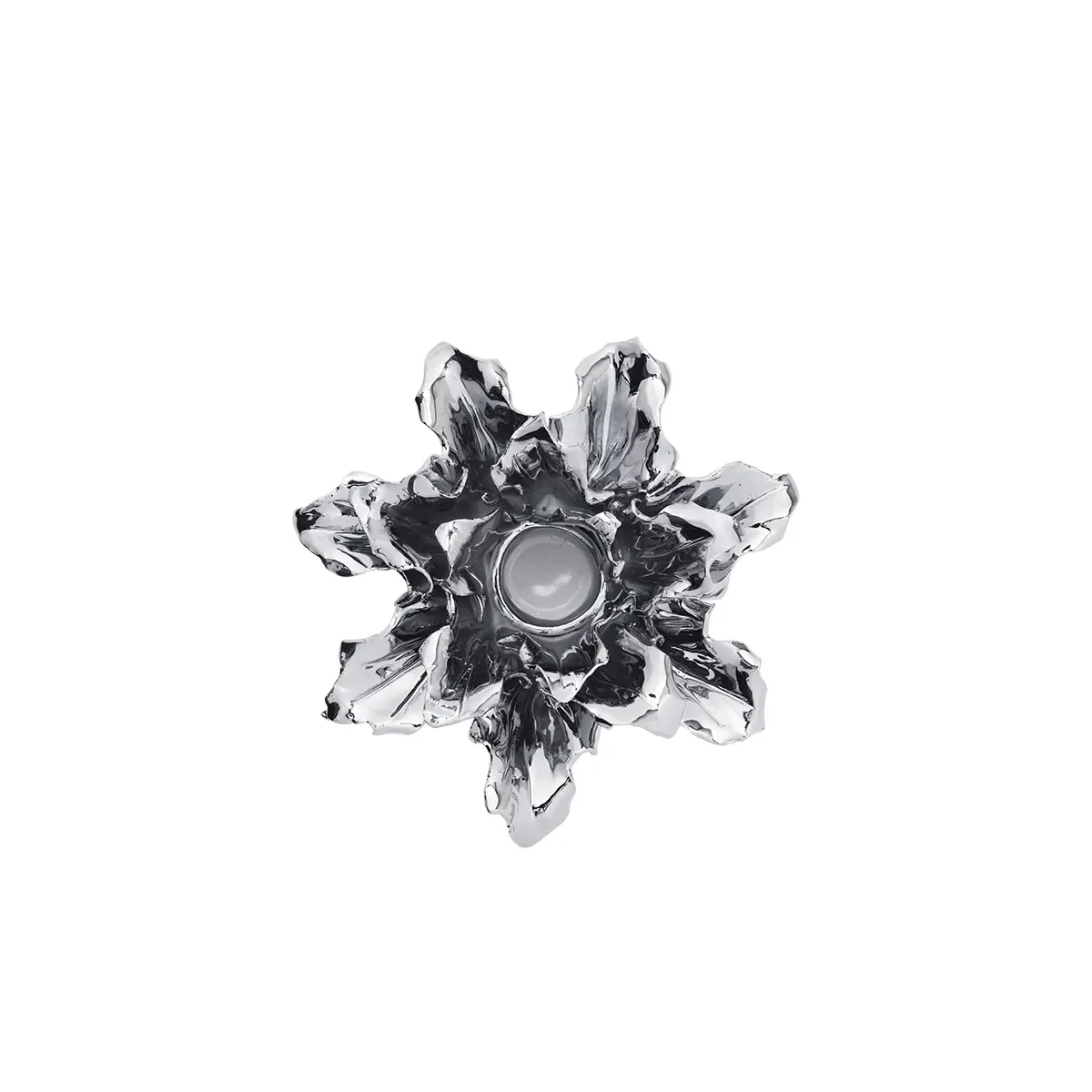 Kynttilänjalka Holly Leaf Silver Ø 12 cm