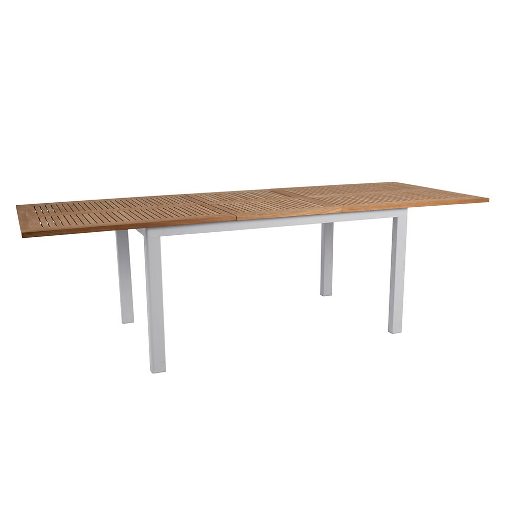 Lyon ruokapöytä 92 x 194-252 cm Light Grey/Teak