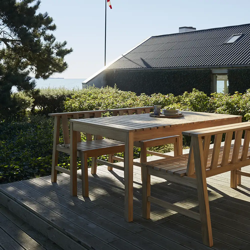 Plank ruokapöytä 160x90 cm tiikki