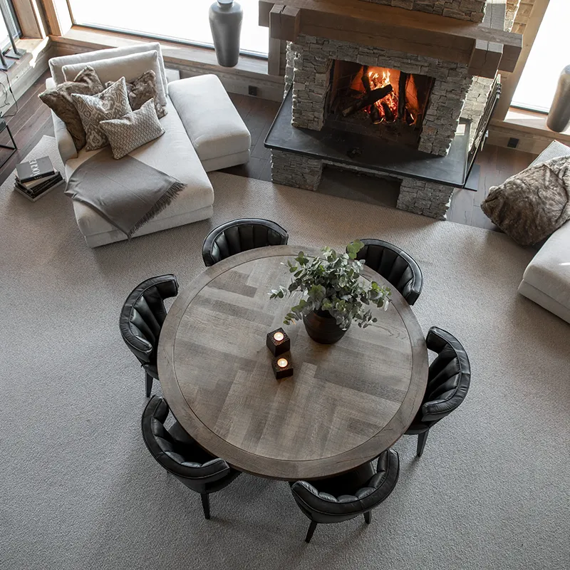 Josh ruokapöytä Ø 170 silver black Artwood