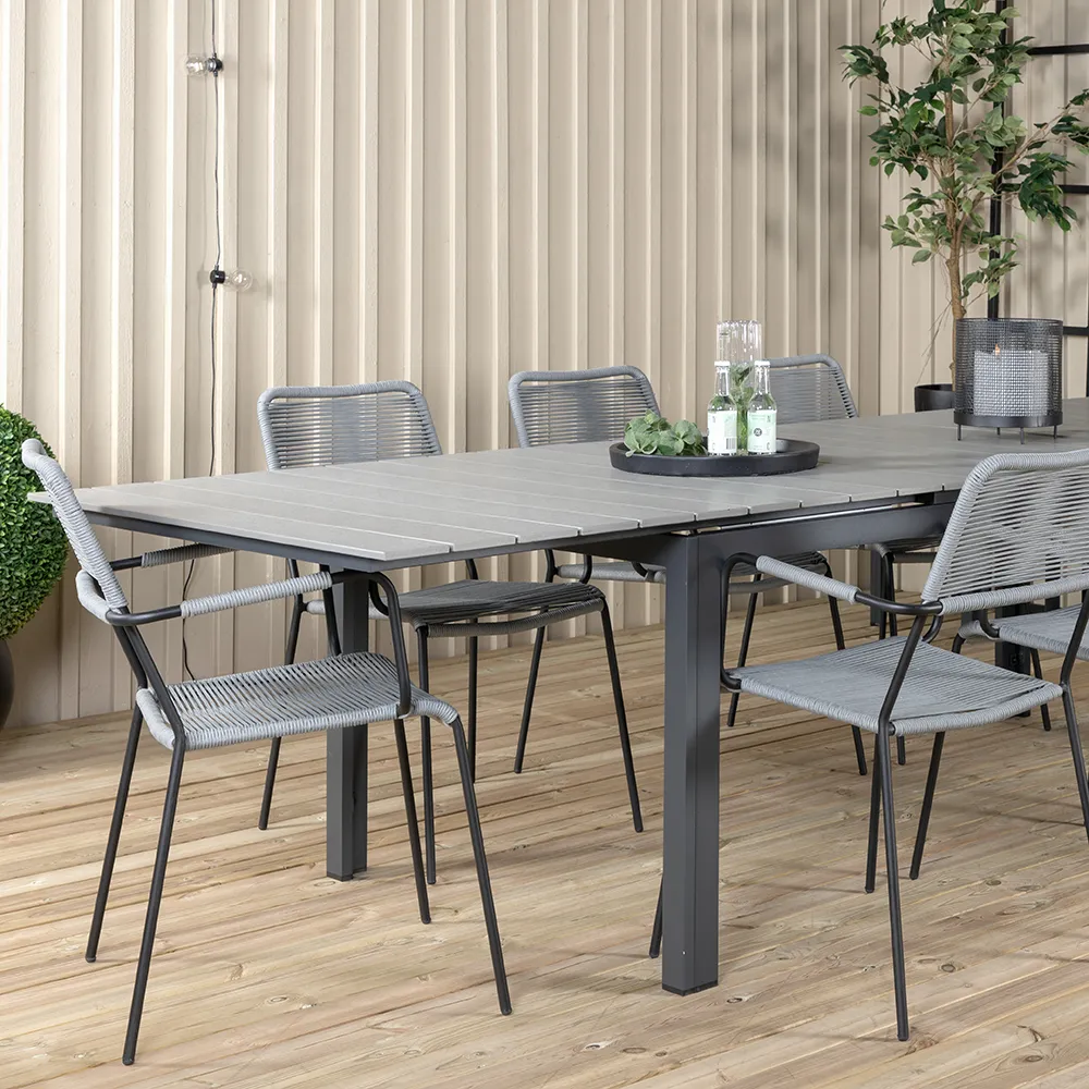 Lindos käsinojallinen tuoli Harmaa 2 kpl