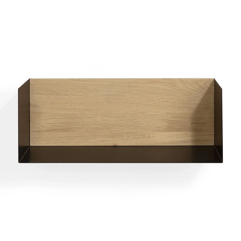 U shelf 55x20 cm tammi/musta metalli