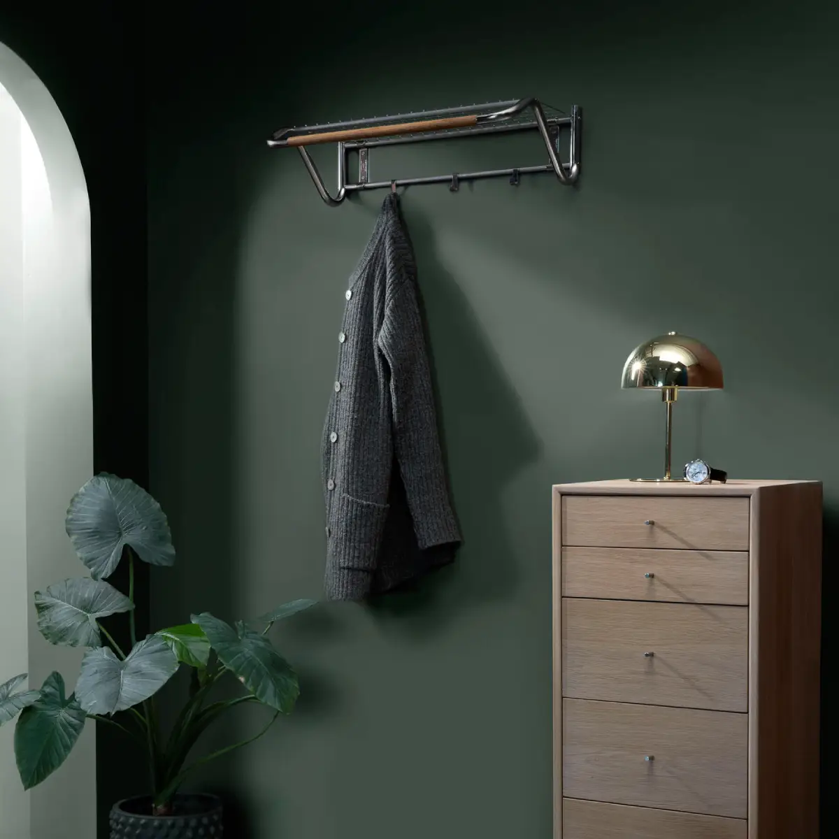 Funk Hattuhylly 61 cm Rostfritt stål Tammi