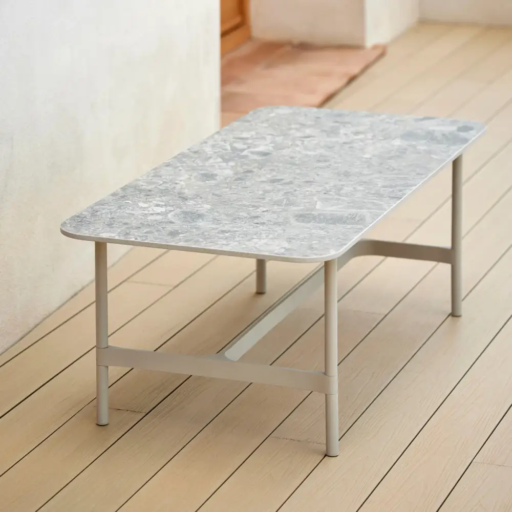 Twist-sohvapöydän jalusta suorakulmainen, hiekka, alumiini