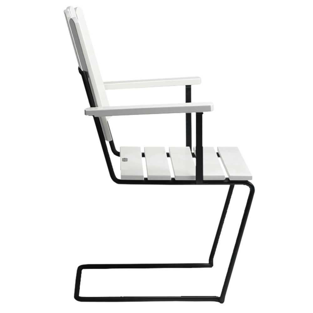 A2 nojatuoli Valkoinen lakattu tammi / musta runko