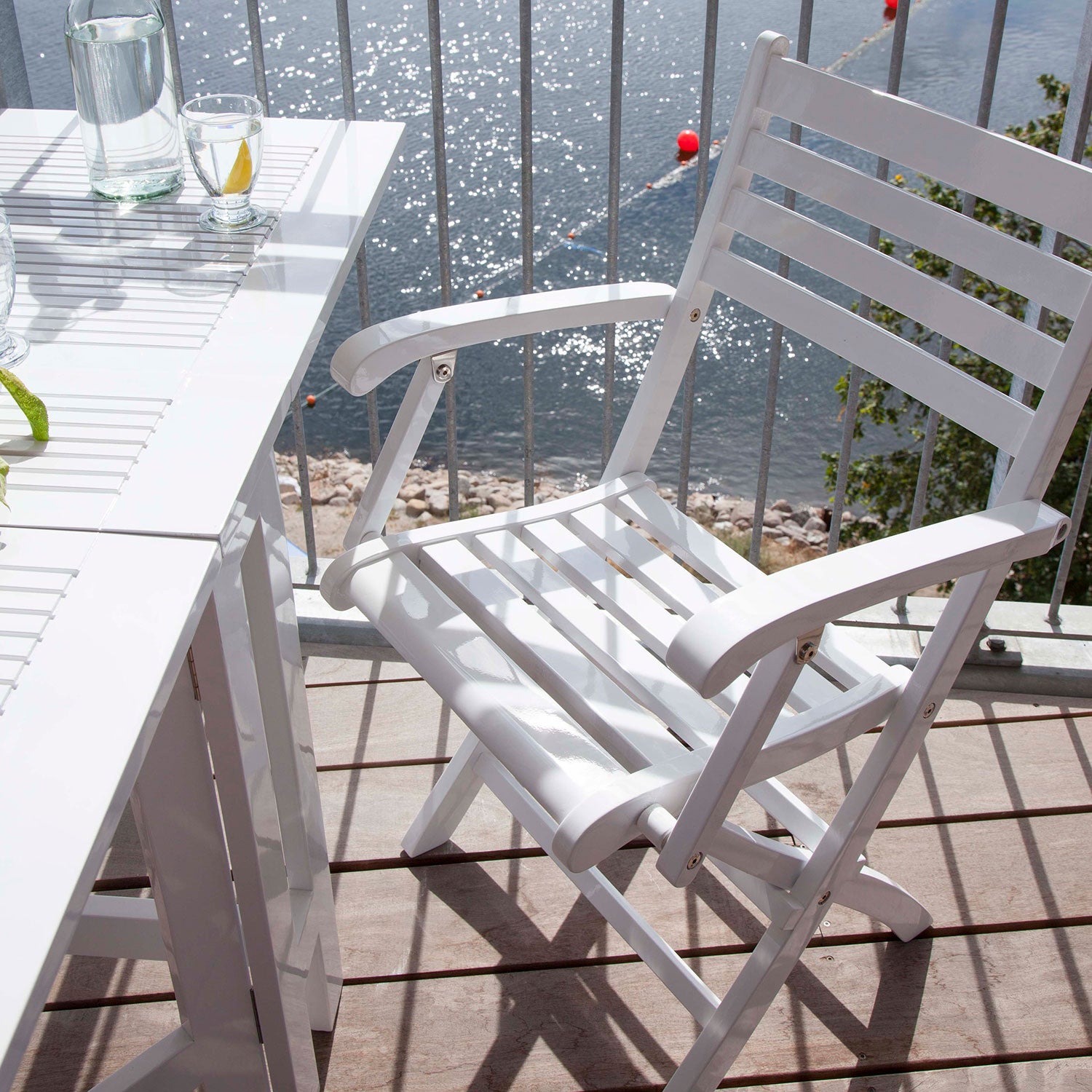 York taitettava Käsinojalliset tuoli valkoinen 