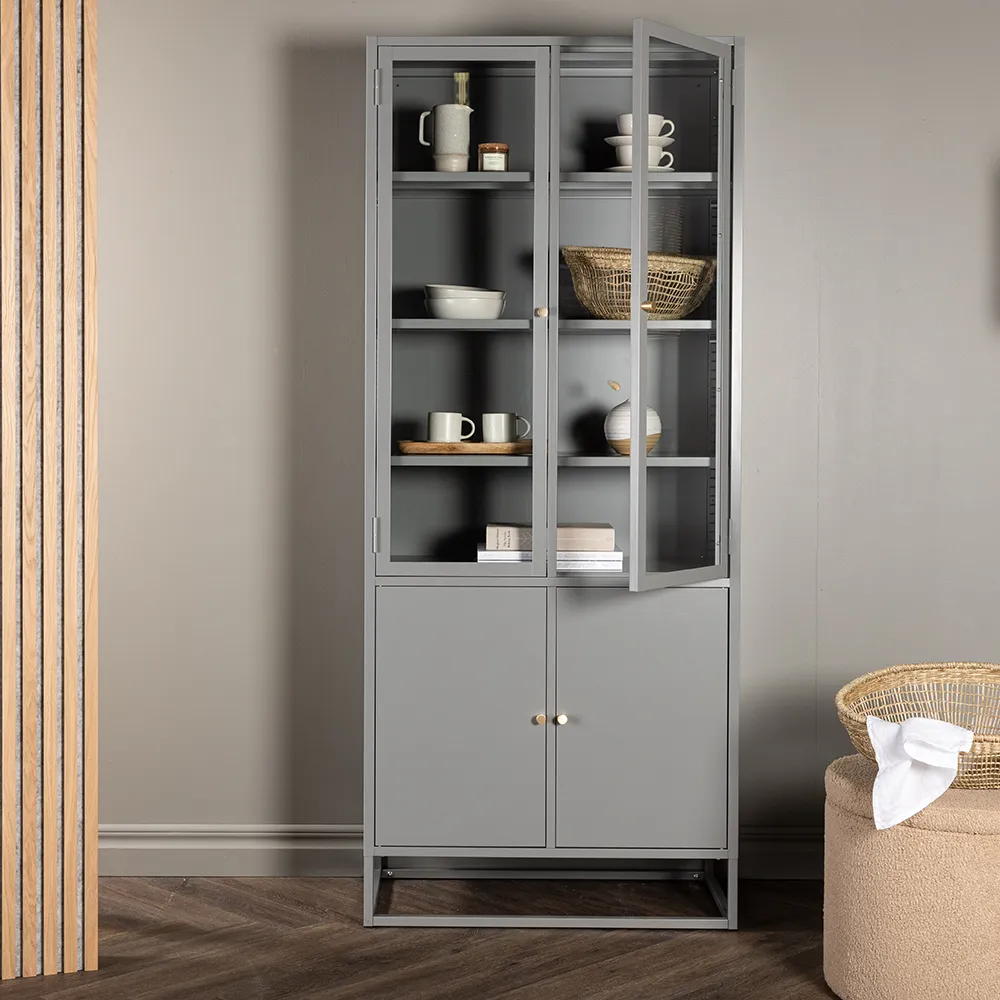 Bakal vitriinikaappi vaaleanharmaa